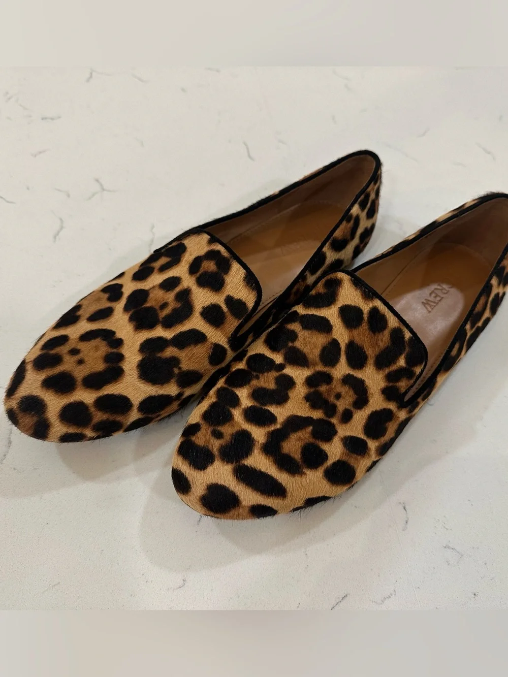 J.Crew Leopard Hide Hair Print Slip-On Women’s Loafers - Tan/Black- 8